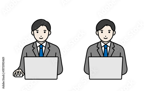 パソコンで仕事をしているビジネスマン