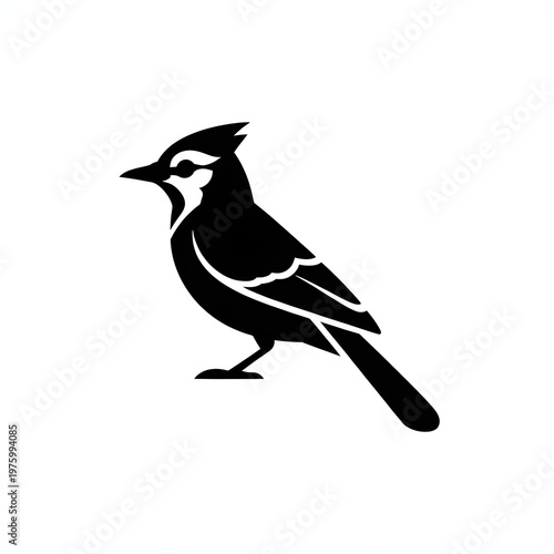 a minimalist vector icon of a blue jay silhouette isolated on transparent background