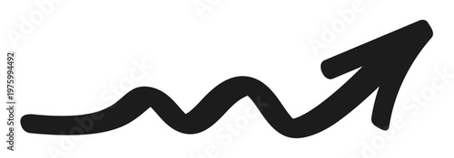 Arrow doodle, up scribble hand drawn arrow, winding arrow, scribble curved arrow, up pointer sign