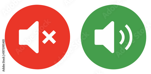 sound mute speaker icon set