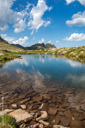 Lake Estanhets deth Port in the Circ de Colomers hiking trail, in Vall d´Aran, Lleida province, Catalonia, Spain