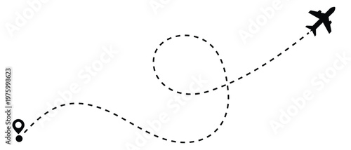 Εκτύπωση καμβά Airplane line path routes