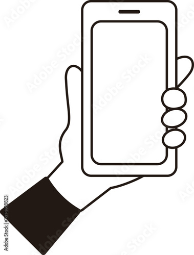 スマートフォンを持つ手のイラスト
