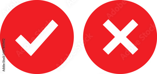 Two hand drawn check mark icons in circles black and white illustration