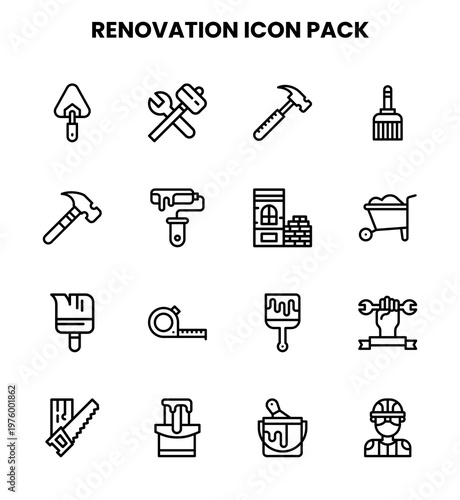 Renovation Line Set Icons Pack