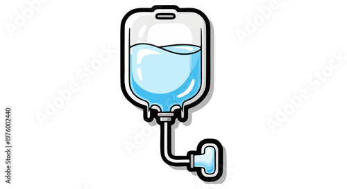 cartoon iv bag intravenous infusion drip vector illustration