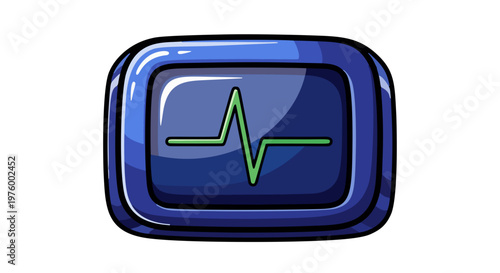 cartoon medical vital signs monitor screen vector illustration