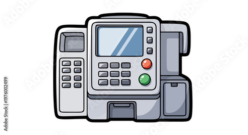 cartoon medical anesthesia machine console vector illustration
