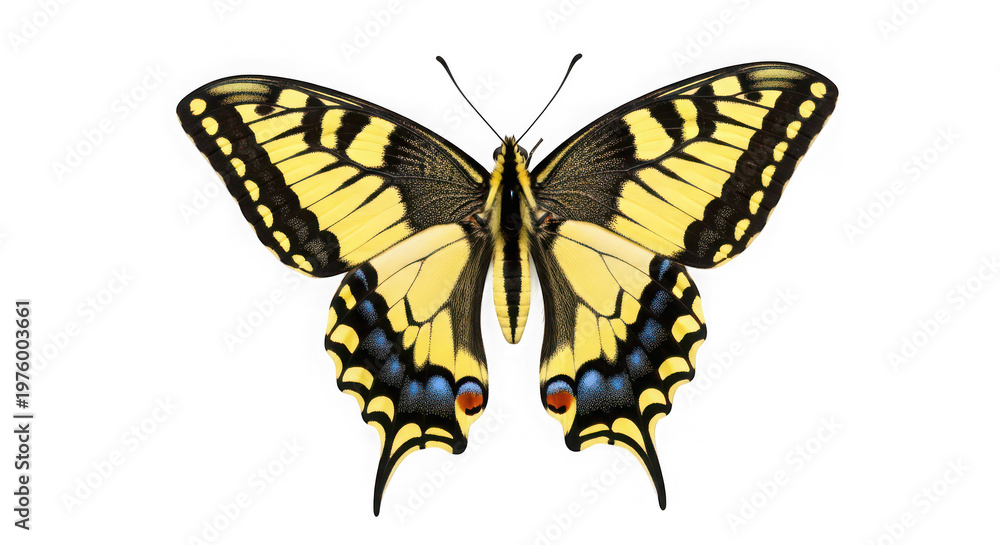 Fototapeta premium Beautiful old world swallowtail butterfly isolated on transparent background
