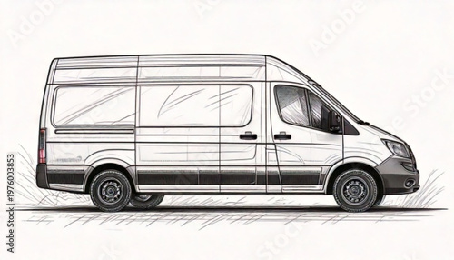 Van Side View Illustration.