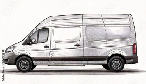 Van Side View Illustration.