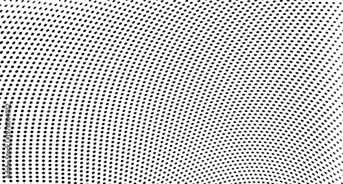 Optical illusion pattern with shifting halftone gradients and dots.