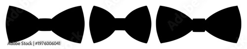 Bow tie set with Black silhouette on white background featuring fashion, accessories, formalwear with iconography and style