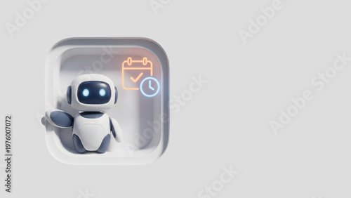 AI Appointment Scheduling Agent — Neumorphic 3D Icon with Copy S