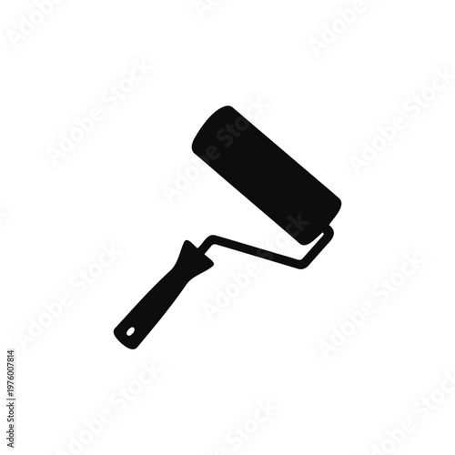 Paint roller silhouette vector flat illustration design.