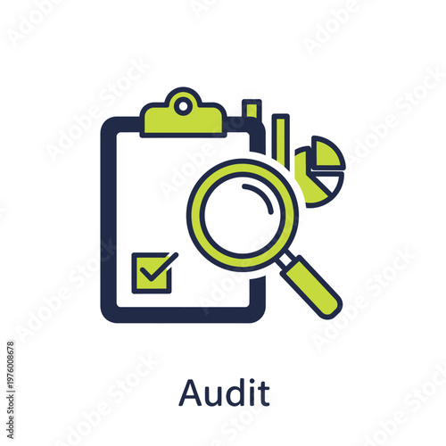 Magnifying glass over a checklist on a clipboard, symbolizing a thorough audit process.