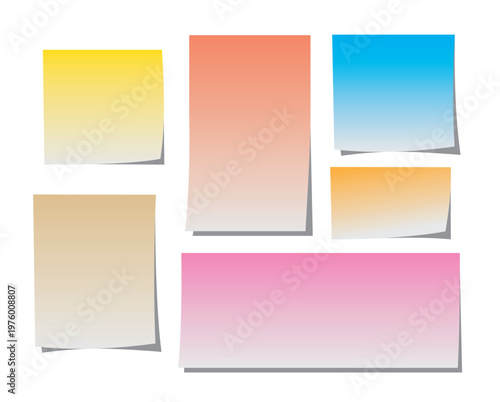 Set of colorful sticker notes with copy space for reminders