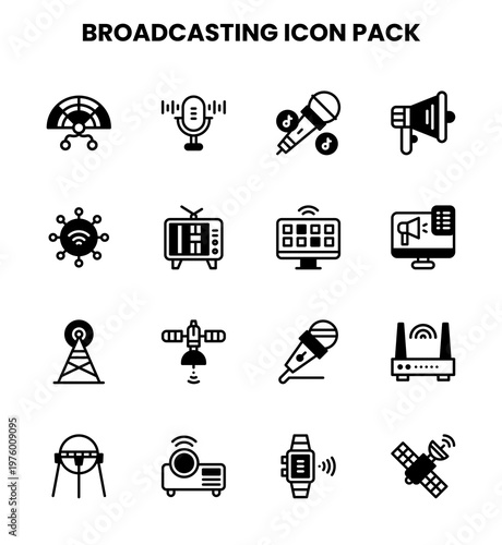 Broadcasting DuoTone Graphics Icons Pack