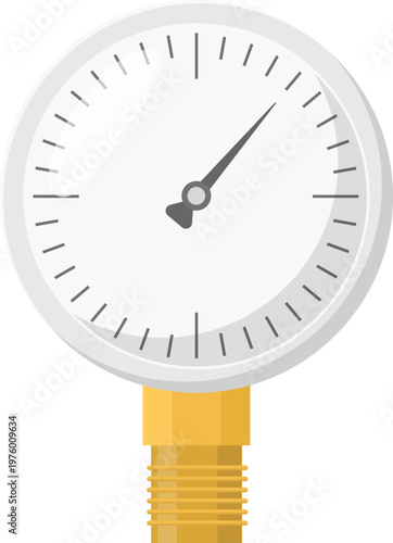 Manometer Pressure Gauge Flat Illustration. Clean Icon Design Element Isolated on White Background