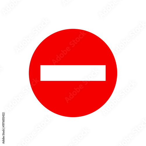 Do Not Enter red road sign icon. No Entry vector symbol