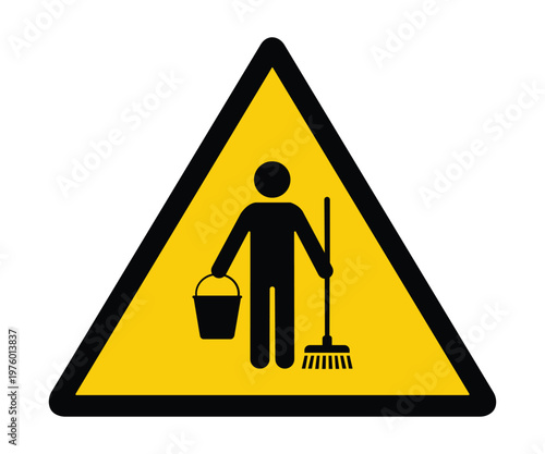 Cleaning & Safety Warning Sign Set – Wet Floor, No Swimming, Maintenance Vector