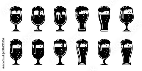 Craft Beer Tulip Glass Silhouette Icon