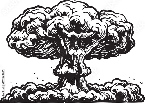 Illustration of a mushroom cloud from a nuclear explosion