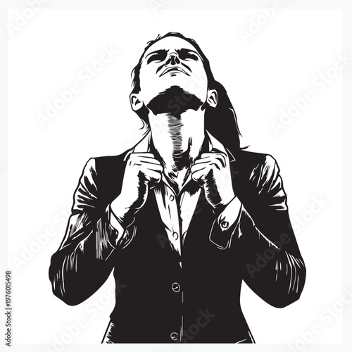 woman expression clenching both fists