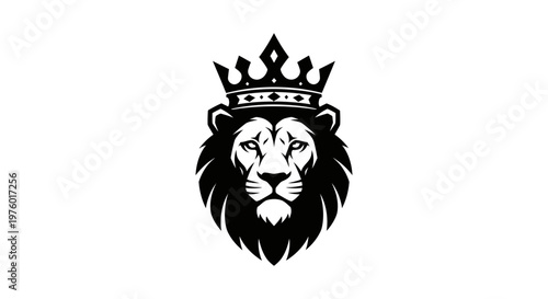 Majestic Lion King Head with Crown Logo Design.