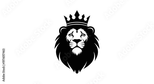 Majestic Lion King with Crown Logo Design.