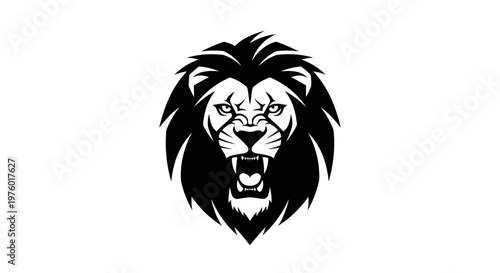 Roaring Lion Head Vector Illustration.