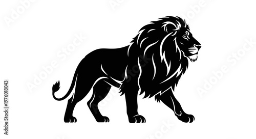 Majestic Lion Silhouette Roaming with Power and Grace.