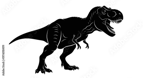 Powerful Tyrannosaurus Rex silhouette illustration.