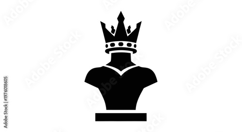 Regal king bust with crown silhouette representing power and leadership.