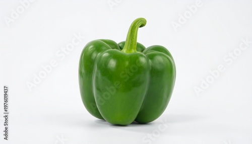 Wallpaper Mural Fresh Green Bell Pepper White Background Glossy Vegetable Food Photography Visuals Torontodigital.ca
