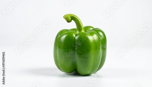 Wallpaper Mural Fresh Green Bell Pepper White Background Glossy Vegetable Food Photography Visuals Torontodigital.ca