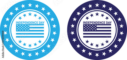 Celebrate independence day patriotic american flags in oval frames with stars july 4th