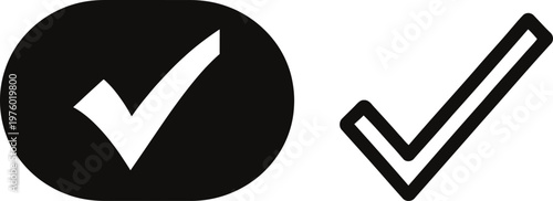 Two black and white checkmark icons a visual representation of confirmation and approval