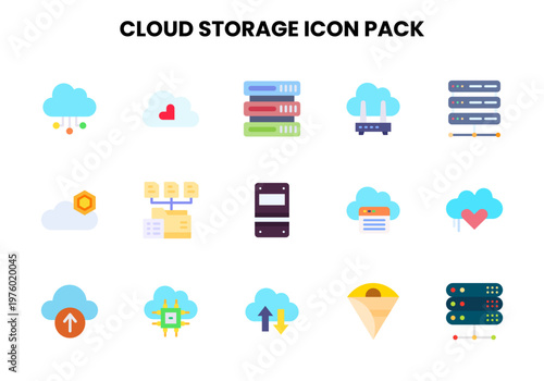 Cloud Storage Flat Graphics Icons Pack
