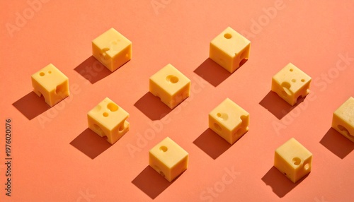 Wallpaper Mural Yellow Cheese Cubes and Wedges Background Culinary Presentation Visuals Torontodigital.ca