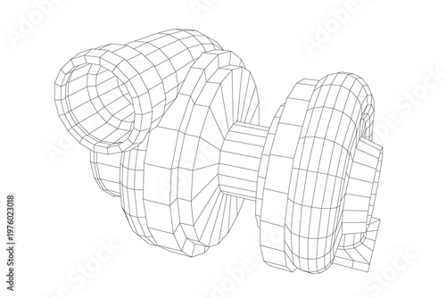 Obraz na plátně Turbocharger 3D Render Illustration – Automotive Engine Turbo in High Detail