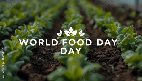 A lush green field of crops growing in soil for World Food Day