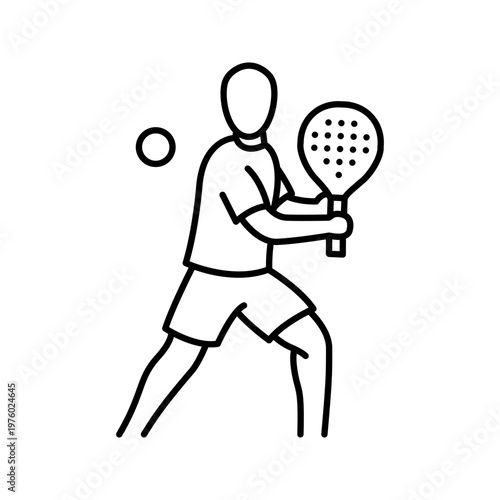 Quadro su tela Padel player icon vector illustration