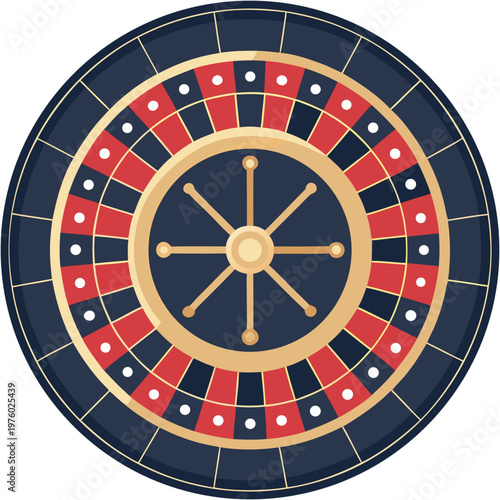 Casino Roulette Wheel Top View Silhouette for Gambling Design