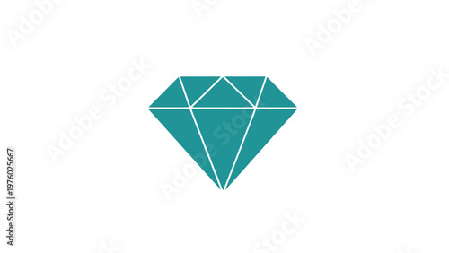 Teal diamond icon with white outline on a white background