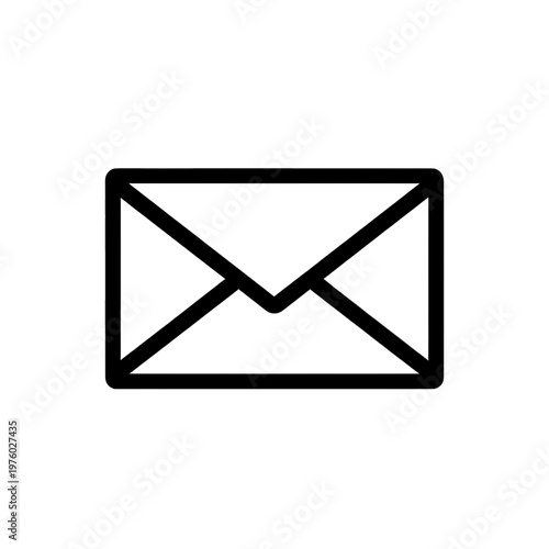 Envelope Line Icon on Black Background