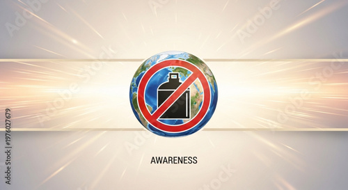 No alcohol sign on earth globe awareness background