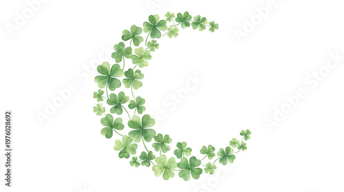 Celtic celebration of greenery nature digital art minimalist style close-up symbolizing luck and growth