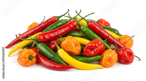 Vibrant chili pepper harvest agriculture field food photography studio set-up close-up spicy flavor exploration
