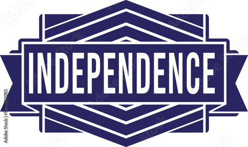 Celebrating independence day patriotic emblem with 'independence' text usa national holiday design